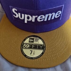 Supreme Purple Two-Tone SS22 Box Logo New Era Fitted Baseball Hat 7 1/4